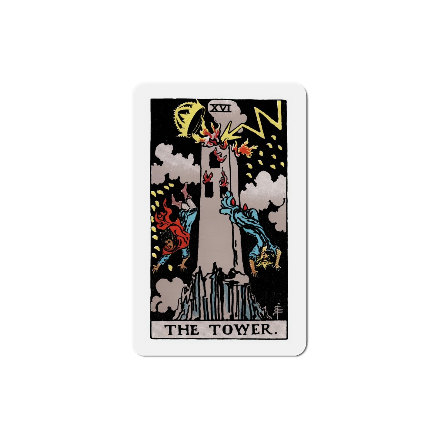 The Tower (Tarot Card) Die-Cut Magnet-6 Inch-The Sticker Space