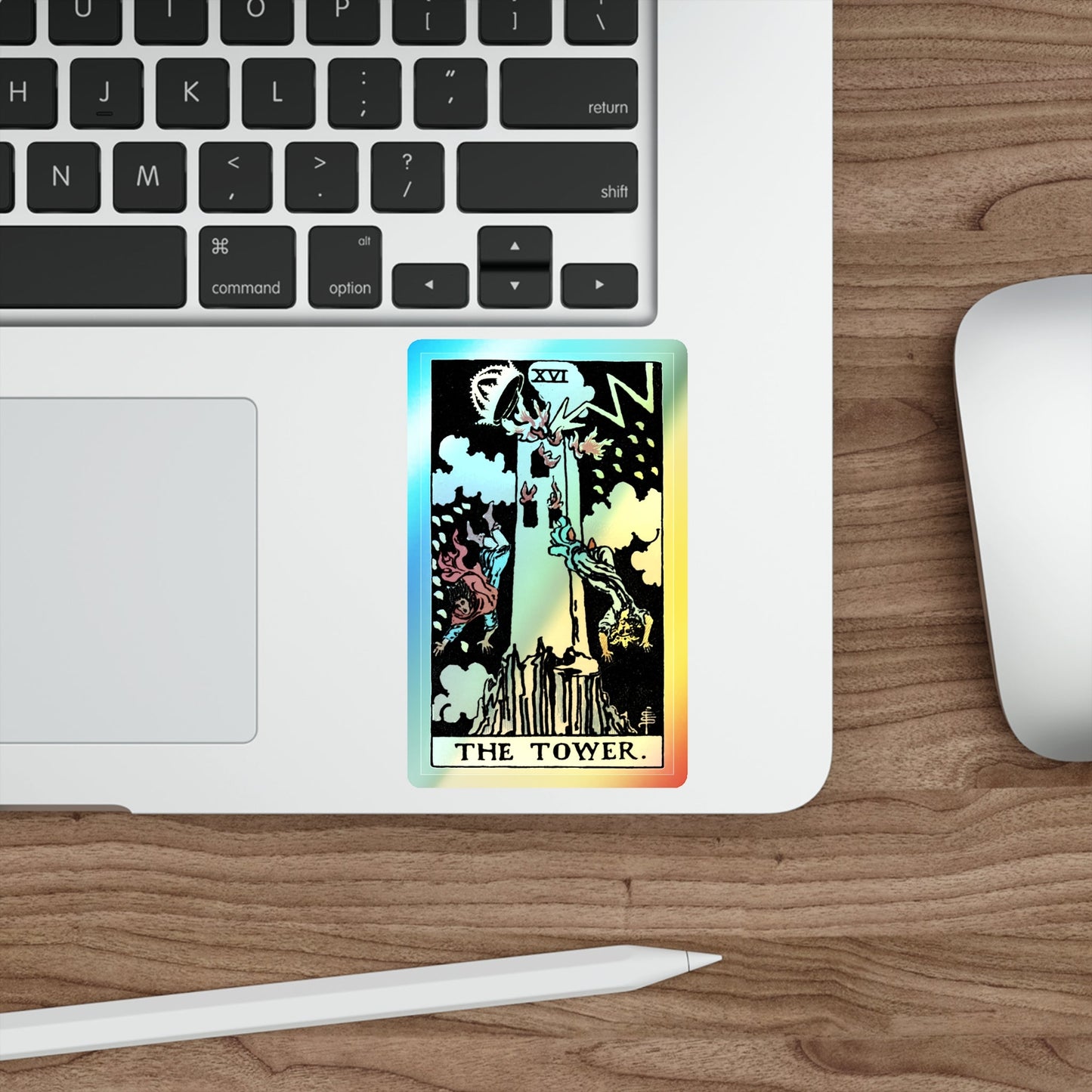 The Tower (Tarot Card) Holographic STICKER Die-Cut Vinyl Decal-The Sticker Space