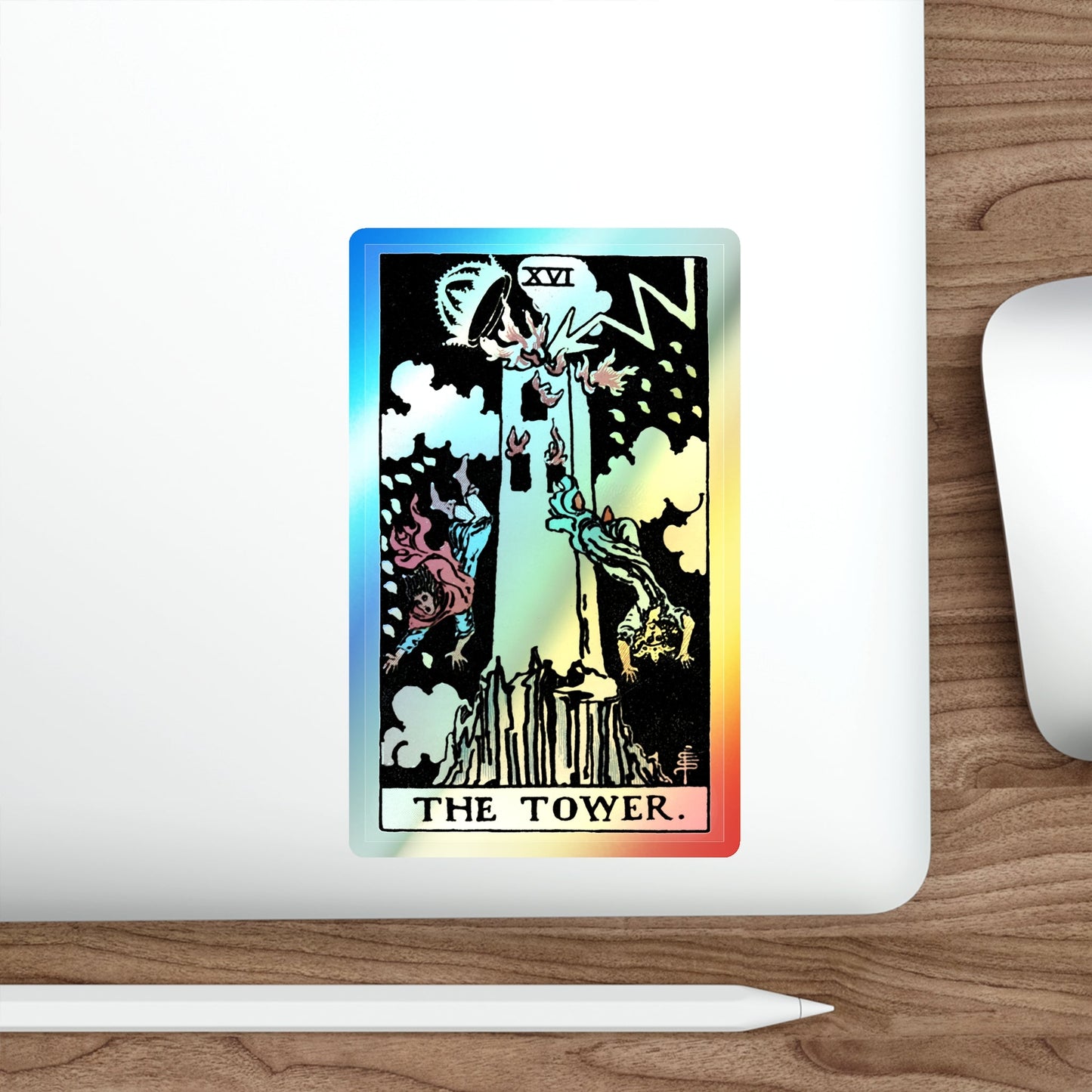 The Tower (Tarot Card) Holographic STICKER Die-Cut Vinyl Decal-The Sticker Space