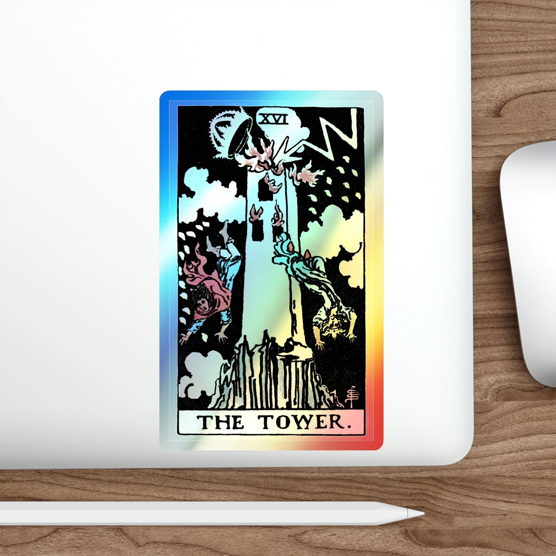 The Tower (Tarot Card) Holographic STICKER Die-Cut Vinyl Decal-The Sticker Space