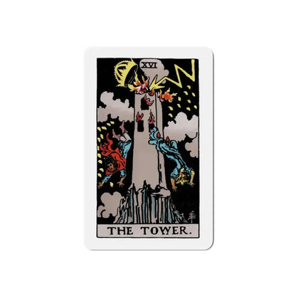The Tower (Tarot Card) Refrigerator Magnet 2 Inch - The Sticker Space