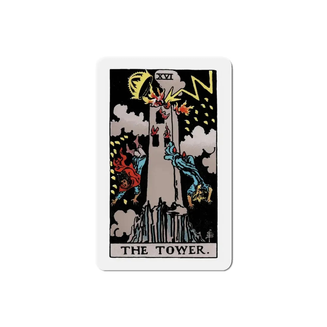 The Tower (Tarot Card) Refrigerator Magnet 3 Inch - The Sticker Space
