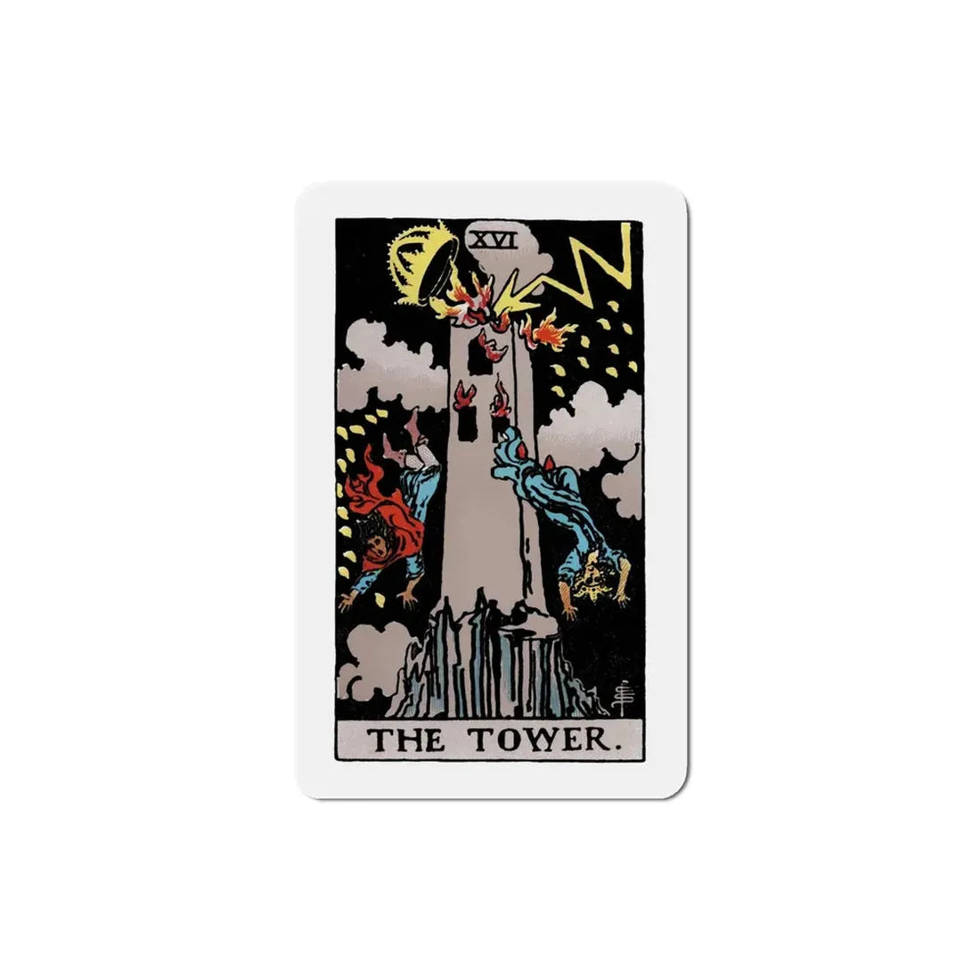 The Tower (Tarot Card) Refrigerator Magnet 5 Inch - The Sticker Space