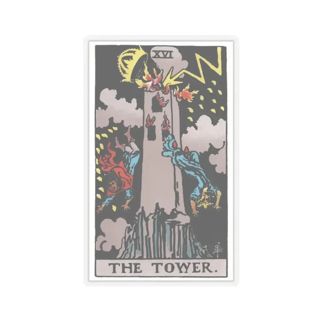 The Tower (Tarot Card) STICKER Vinyl Kiss-Cut Decal 2 Inch Transparent - The Sticker Space