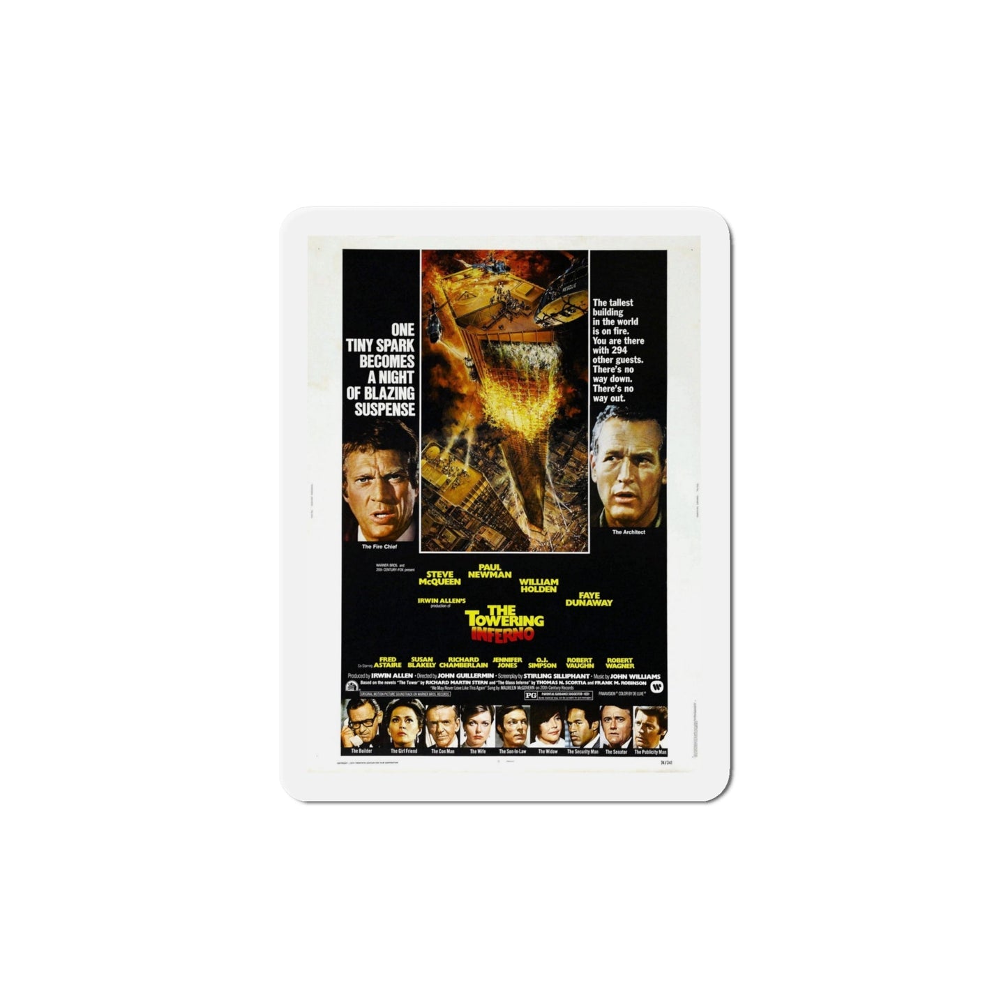 The Towering Inferno 1974 Movie Poster Die-Cut Magnet-6 Inch-The Sticker Space