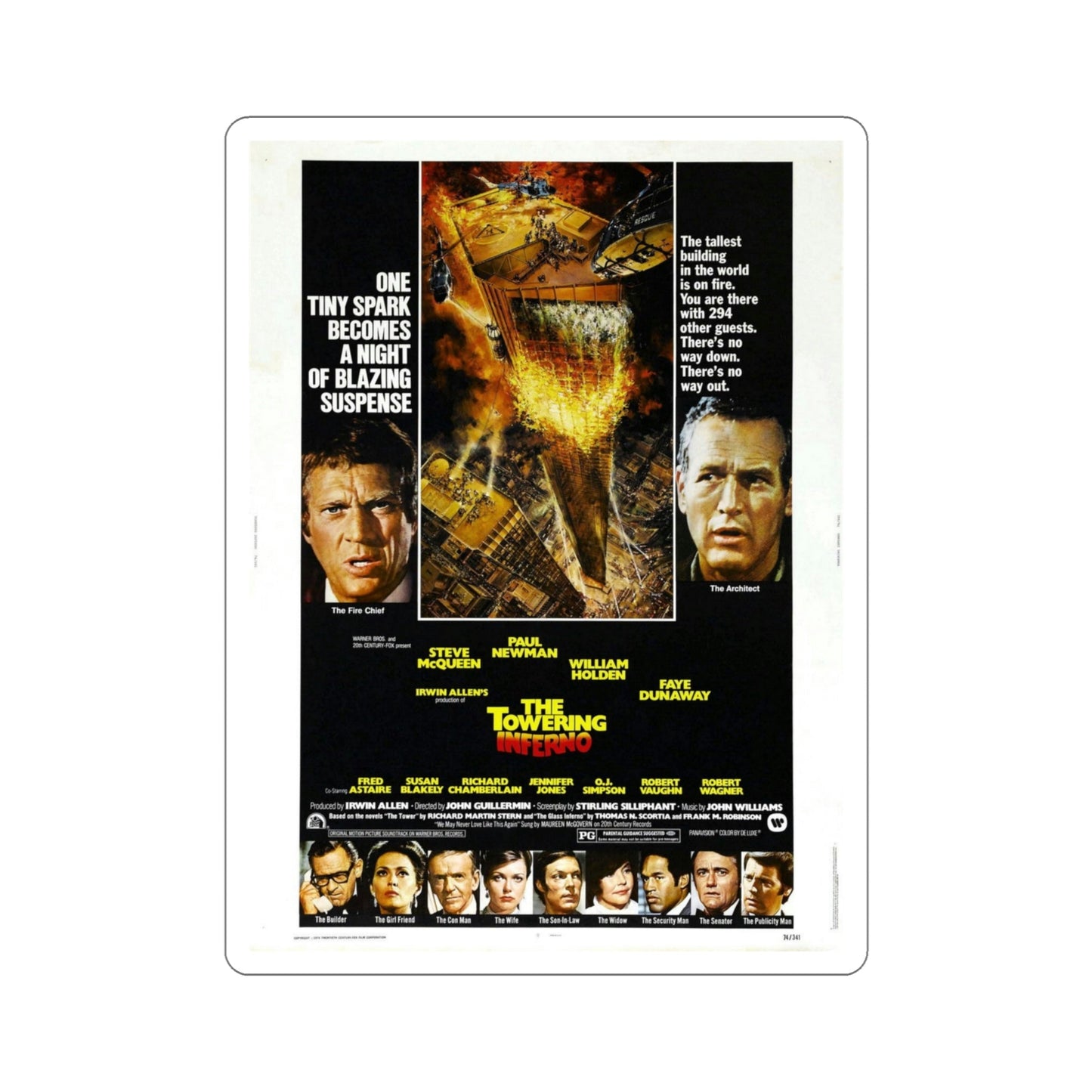 The Towering Inferno 1974 Movie Poster STICKER Vinyl Die-Cut Decal-4 Inch-The Sticker Space