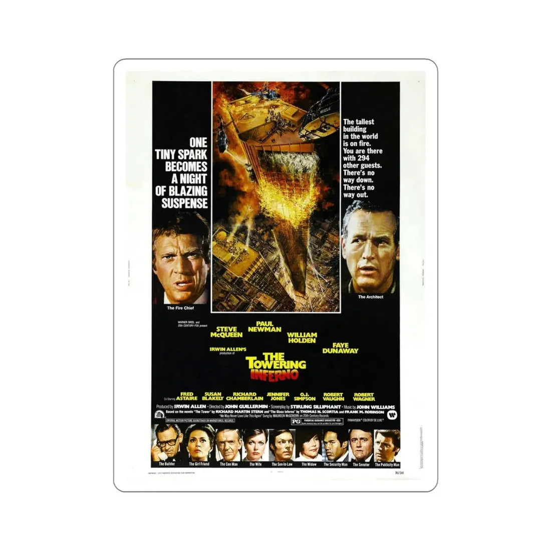 The Towering Inferno 1974 Movie Poster STICKER Vinyl Die-Cut Decal 6 Inch - The Sticker Space