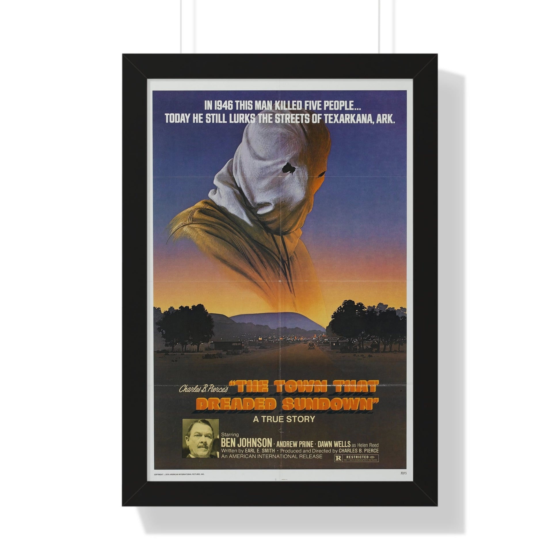 THE TOWN THAT DREADED SUNDOWN 1976 - Framed Movie Poster-16″ x 24″-The Sticker Space