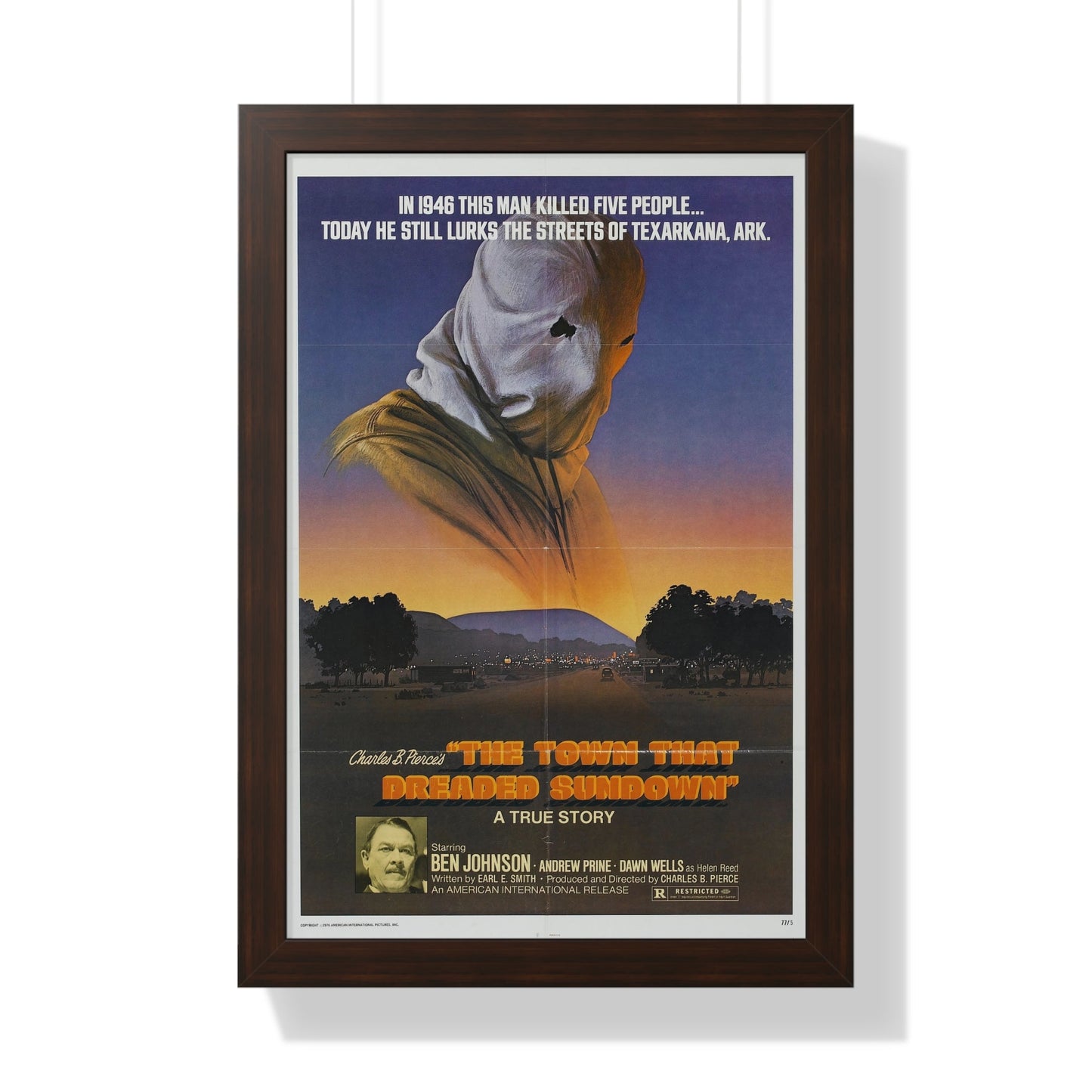 THE TOWN THAT DREADED SUNDOWN 1976 - Framed Movie Poster-16″ x 24″-The Sticker Space