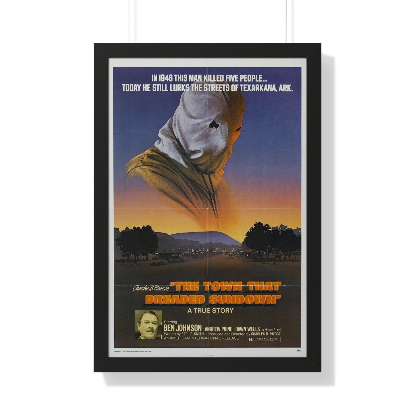 THE TOWN THAT DREADED SUNDOWN 1976 - Framed Movie Poster-20" x 30"-The Sticker Space