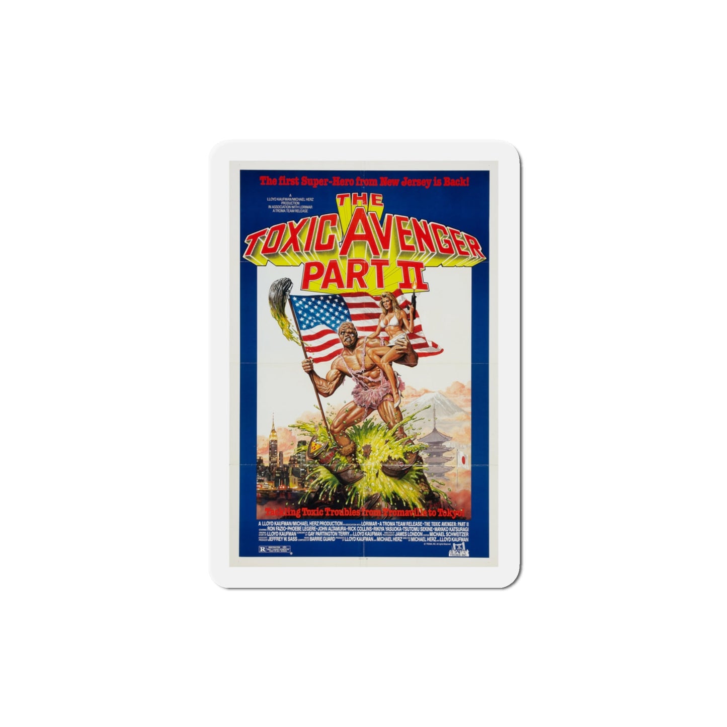 The Toxic Avenger Part II 1989 Movie Poster Die-Cut Magnet-3" x 3"-The Sticker Space