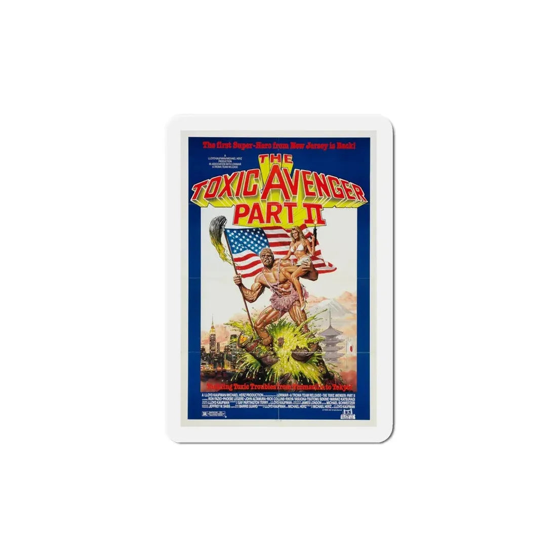 The Toxic Avenger Part II 1989 Movie Poster Refrigerator Magnet 6 Inch - The Sticker Space