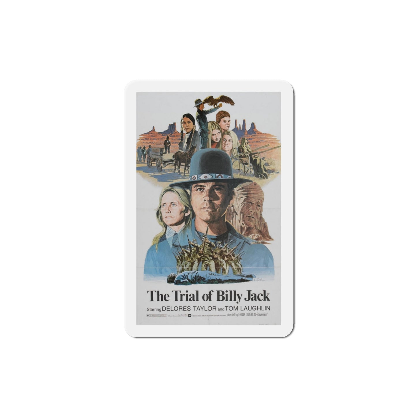 The Trial of Billy Jack 1974 Movie Poster Die-Cut Magnet-3" x 3"-The Sticker Space