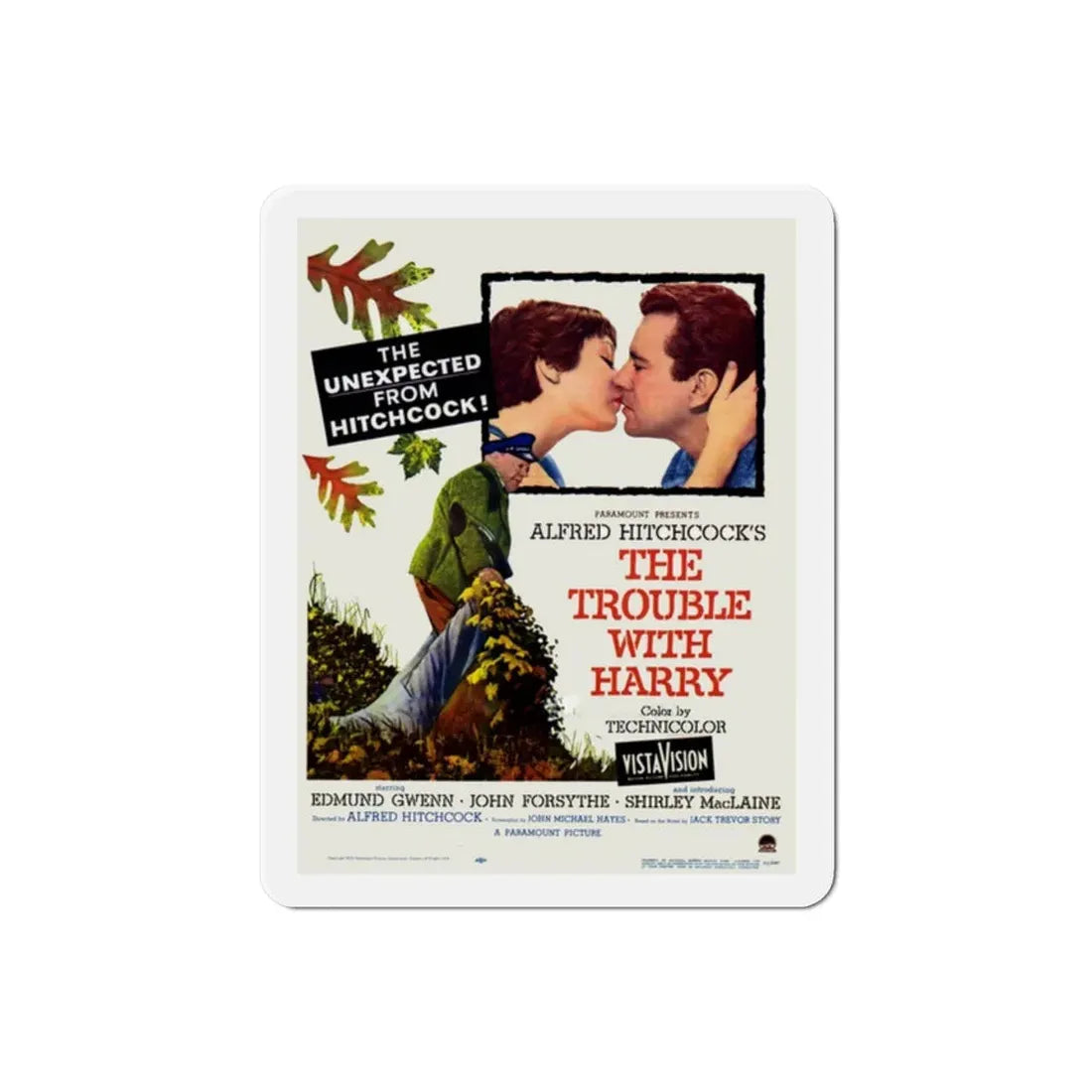The Trouble with Harry 1955 Movie Poster Refrigerator Magnet 2 Inch - The Sticker Space