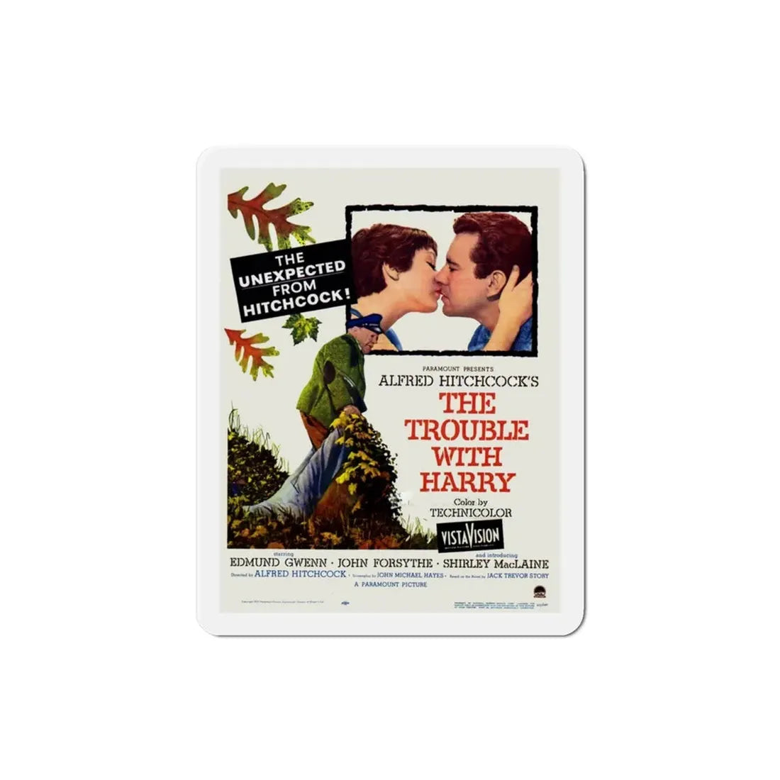 The Trouble with Harry 1955 Movie Poster Refrigerator Magnet 3 Inch - The Sticker Space