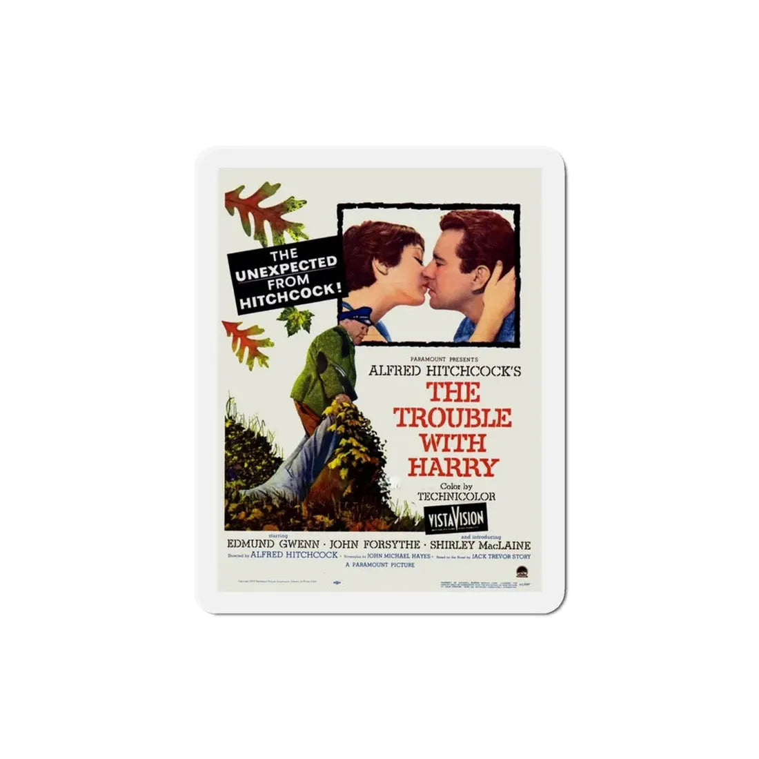 The Trouble with Harry 1955 Movie Poster Refrigerator Magnet 4 Inch - The Sticker Space