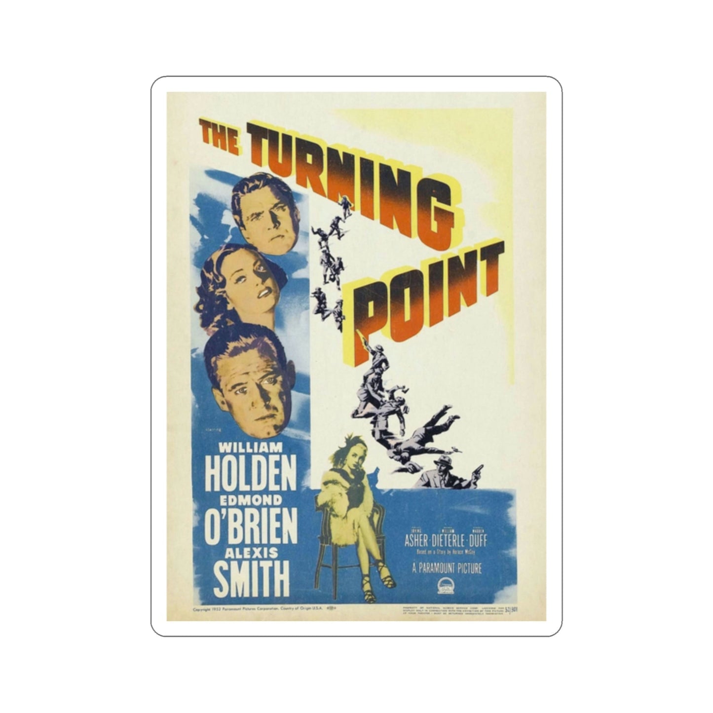 The Turning Point 1952 Movie Poster STICKER Vinyl Die-Cut Decal-2 Inch-The Sticker Space