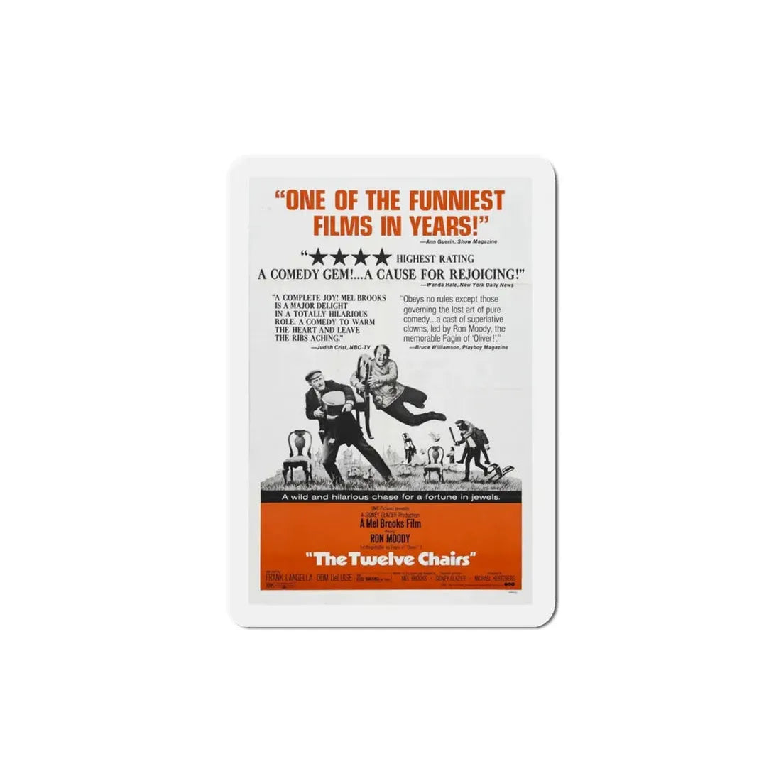 The Twelve Chairs 1970 Movie Poster Refrigerator Magnet 4 Inch - The Sticker Space