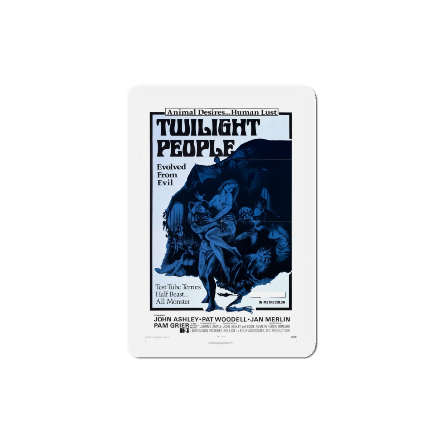 The Twilight People 1973 Movie Poster Die-Cut Magnet-3" x 3"-The Sticker Space