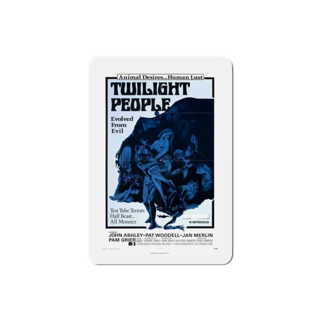 The Twilight People 1973 Movie Poster Refrigerator Magnet 2 Inch - The Sticker Space
