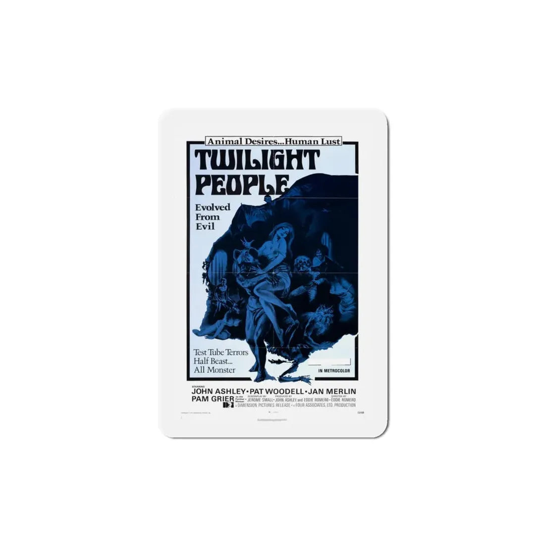 The Twilight People 1973 Movie Poster Refrigerator Magnet 4 Inch - The Sticker Space