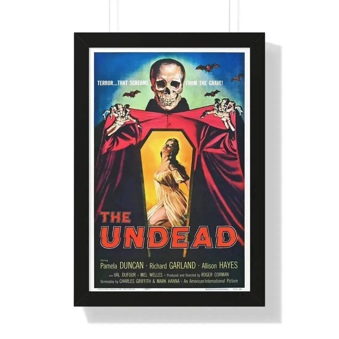 THE UNDEAD 1957 - Framed Movie Poster 16″ x 24″ Black - The Sticker Space