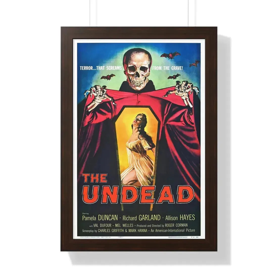 THE UNDEAD 1957 - Framed Movie Poster 16″ x 24″ Walnut - The Sticker Space