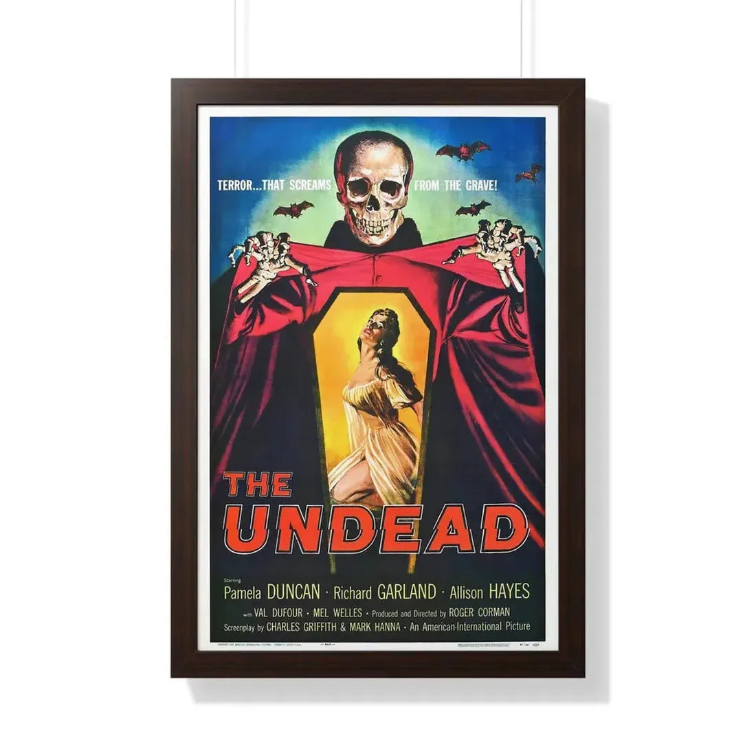 THE UNDEAD 1957 - Framed Movie Poster 20" x 30" Walnut - The Sticker Space