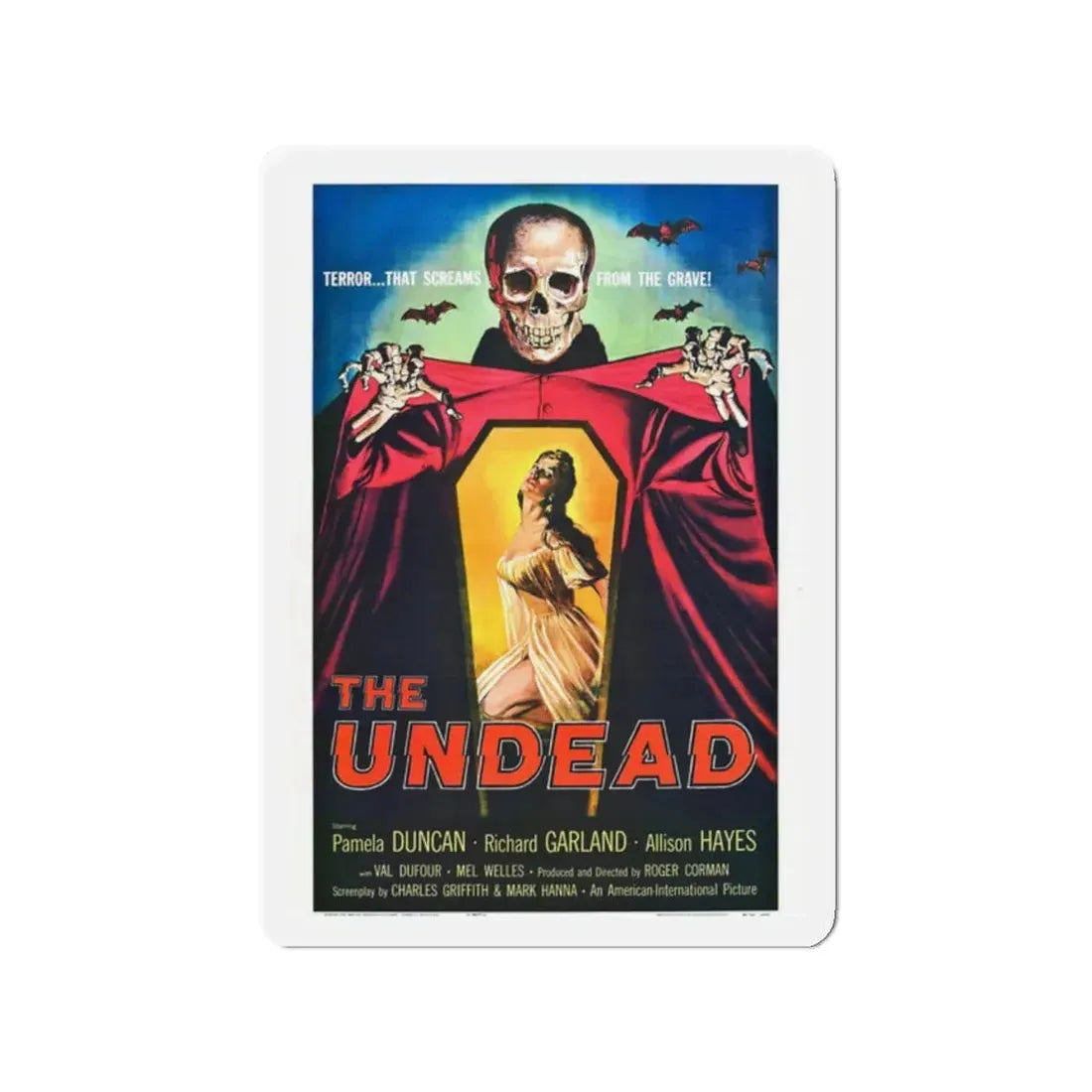 THE UNDEAD 1957 Movie Poster - Refrigerator Magnet 2 Inch Die-Cut - The Sticker Space
