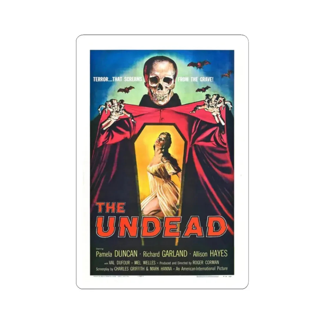 THE UNDEAD 1957 Movie Poster - STICKER Vinyl Kiss-Cut Decal 2 Inch White - The Sticker Space