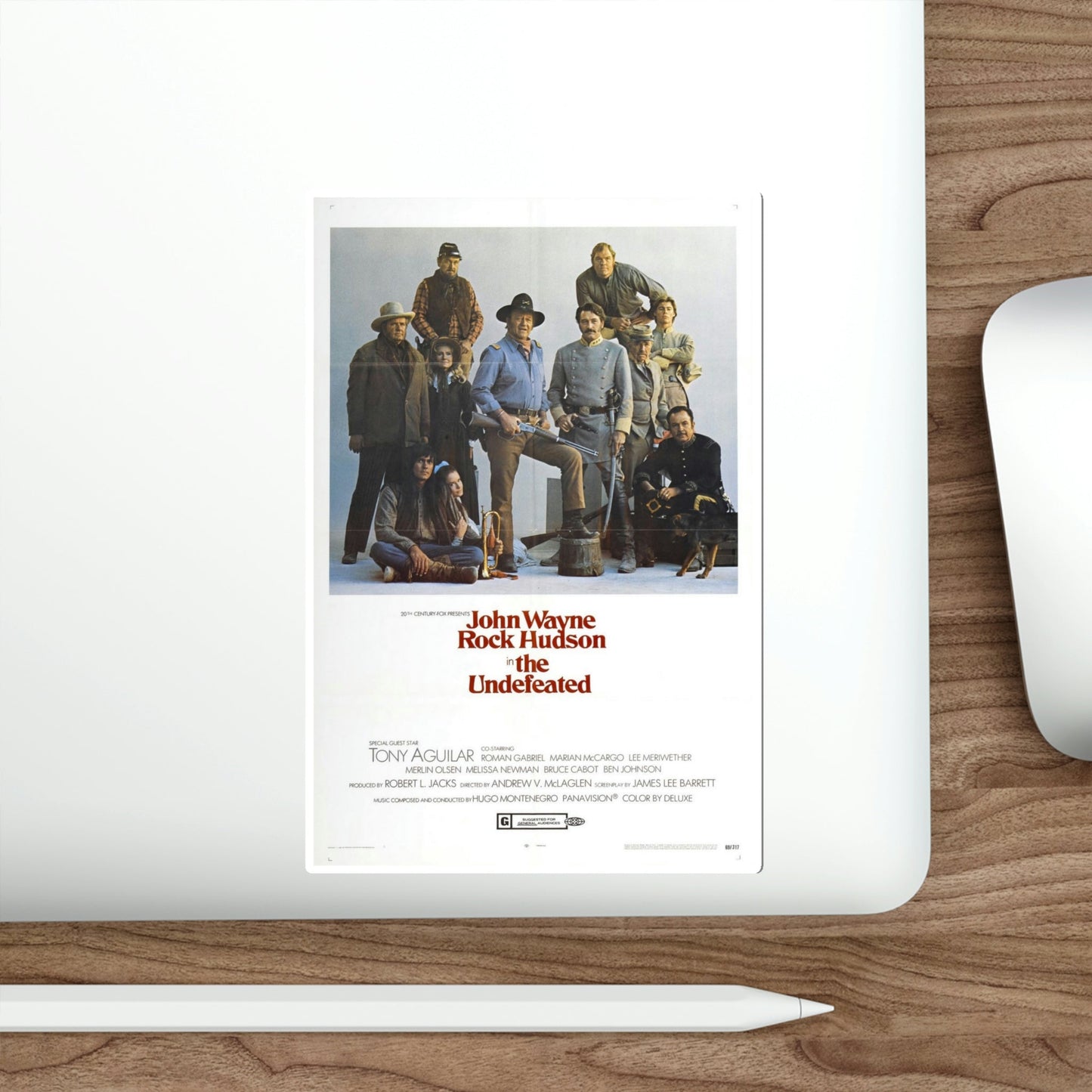 The Undefeated 1969 Movie Poster STICKER Vinyl Die-Cut Decal-The Sticker Space