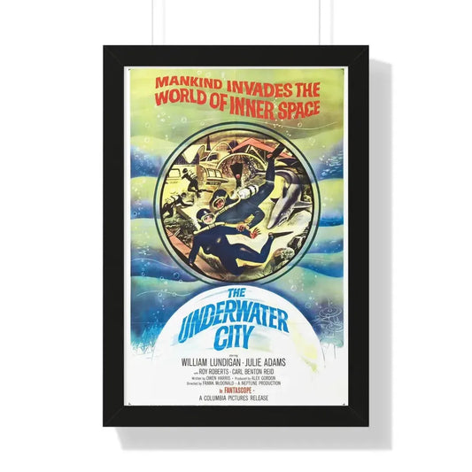 THE UNDERWATER CITY 1962 - Framed Movie Poster 16″ x 24″ Black - The Sticker Space