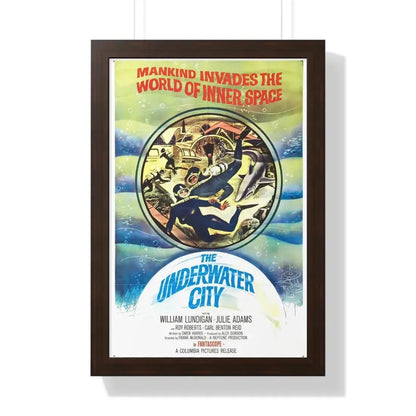 THE UNDERWATER CITY 1962 - Framed Movie Poster 16″ x 24″ Walnut - The Sticker Space