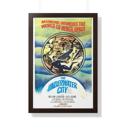 THE UNDERWATER CITY 1962 - Framed Movie Poster 20" x 30" Walnut - The Sticker Space