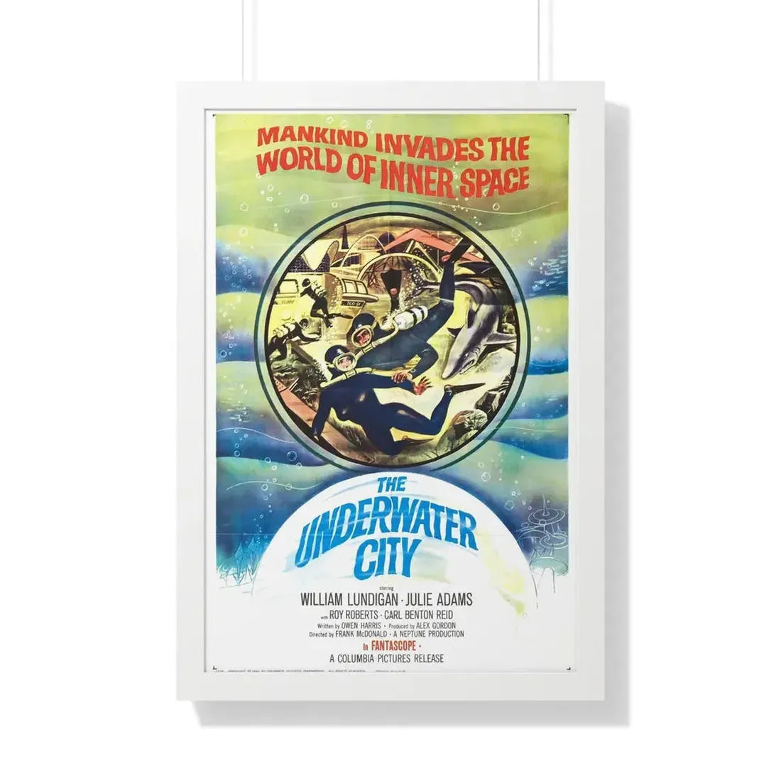 THE UNDERWATER CITY 1962 - Framed Movie Poster 20" x 30" White - The Sticker Space