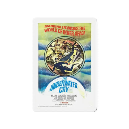 THE UNDERWATER CITY 1962 Movie Poster - Refrigerator Magnet 3 Inch Die-Cut - The Sticker Space