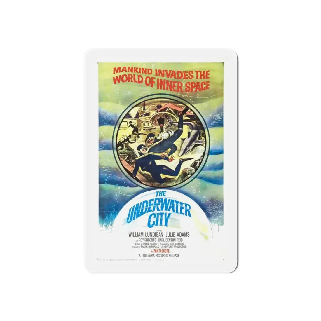 THE UNDERWATER CITY 1962 Movie Poster - Refrigerator Magnet 6 Inch Die-Cut - The Sticker Space