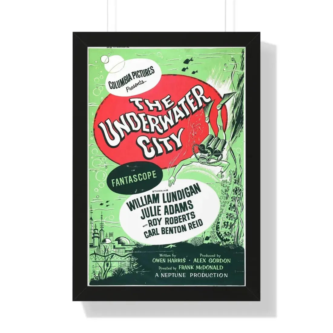 THE UNDERWATER CITY (2) 1962 - Framed Movie Poster 16″ x 24″ Black - The Sticker Space