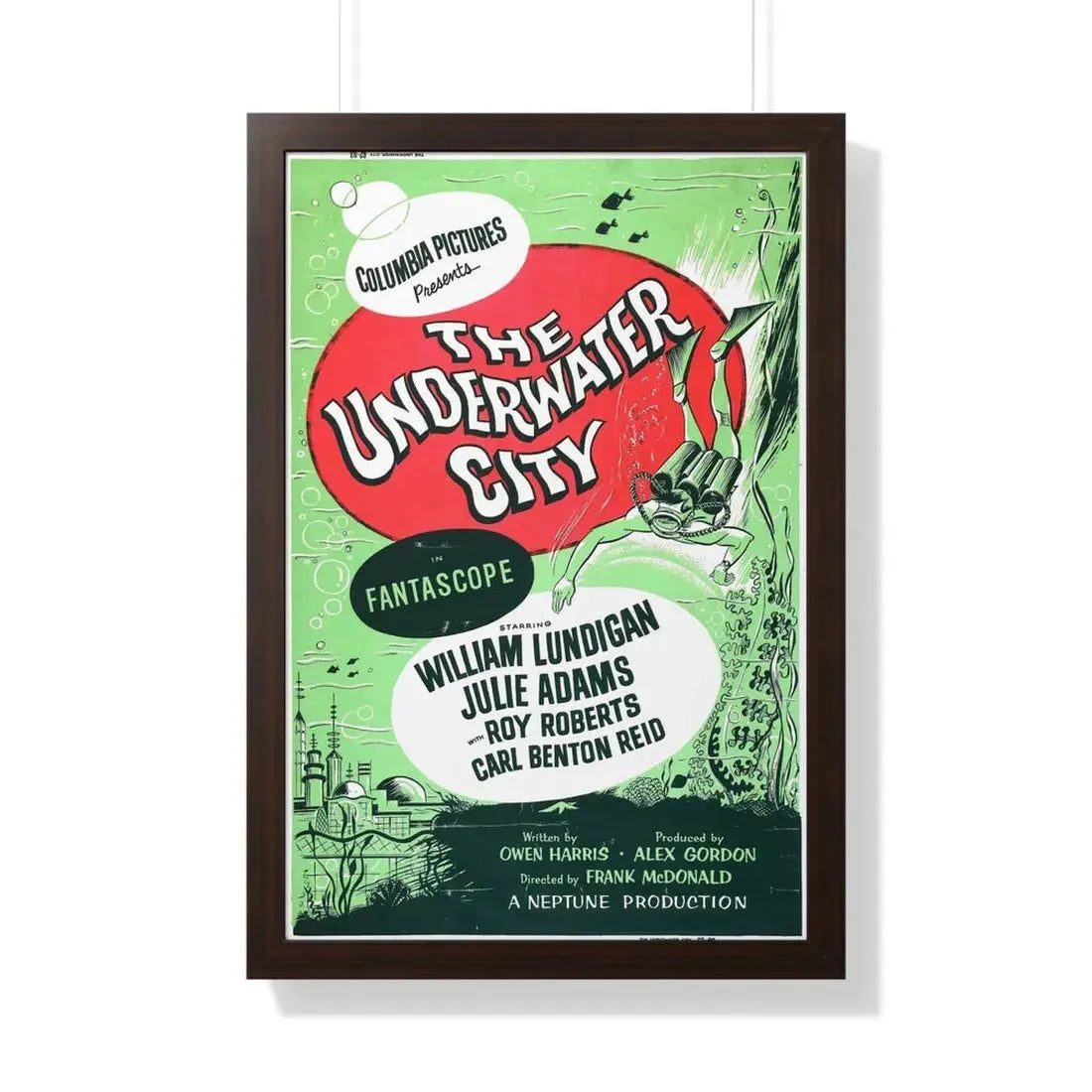 THE UNDERWATER CITY (2) 1962 - Framed Movie Poster 20" x 30" Walnut - The Sticker Space