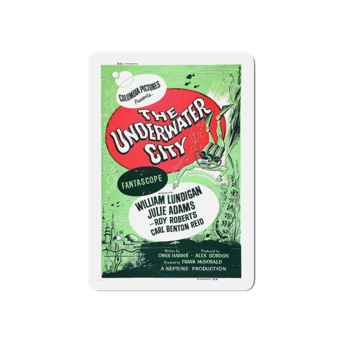 THE UNDERWATER CITY (2) 1962 Movie Poster - Refrigerator Magnet-6 × 6"-The Sticker Space