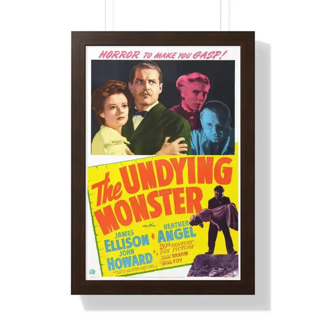 THE UNDYING MONSTER 1942 - Framed Movie Poster 16″ x 24″ Walnut - The Sticker Space
