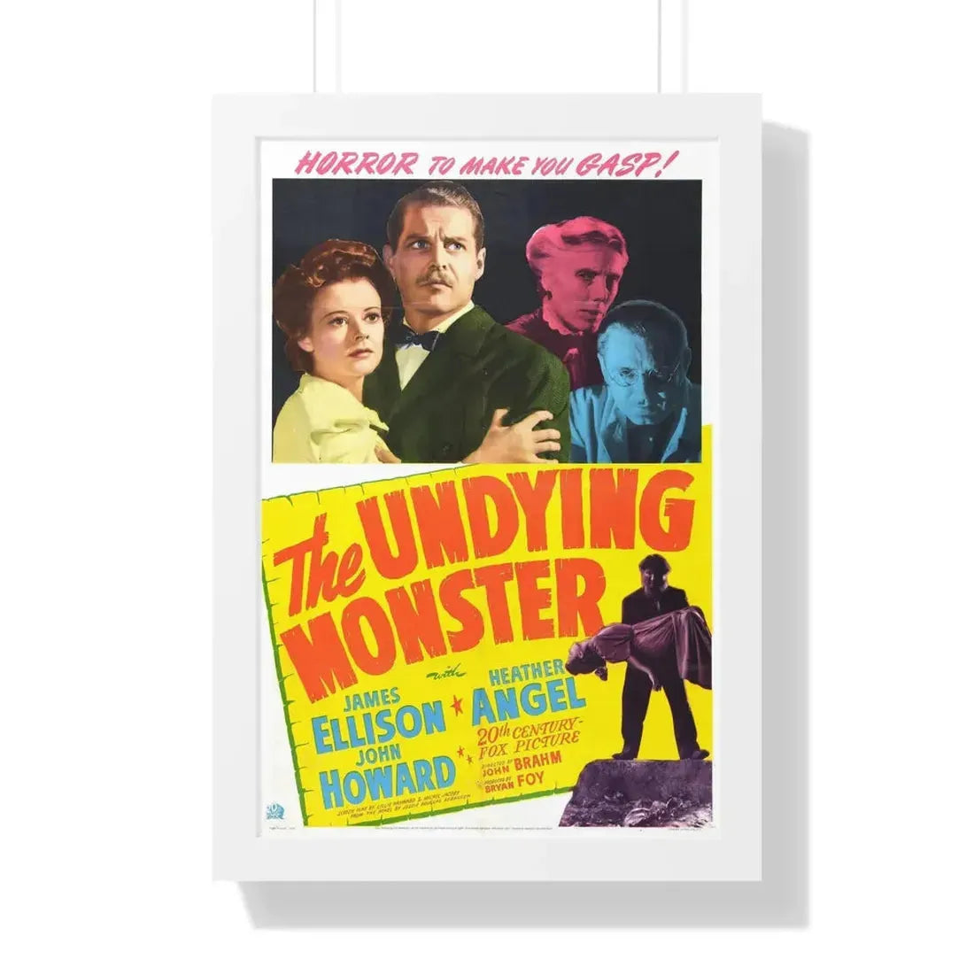 THE UNDYING MONSTER 1942 - Framed Movie Poster 16″ x 24″ White - The Sticker Space