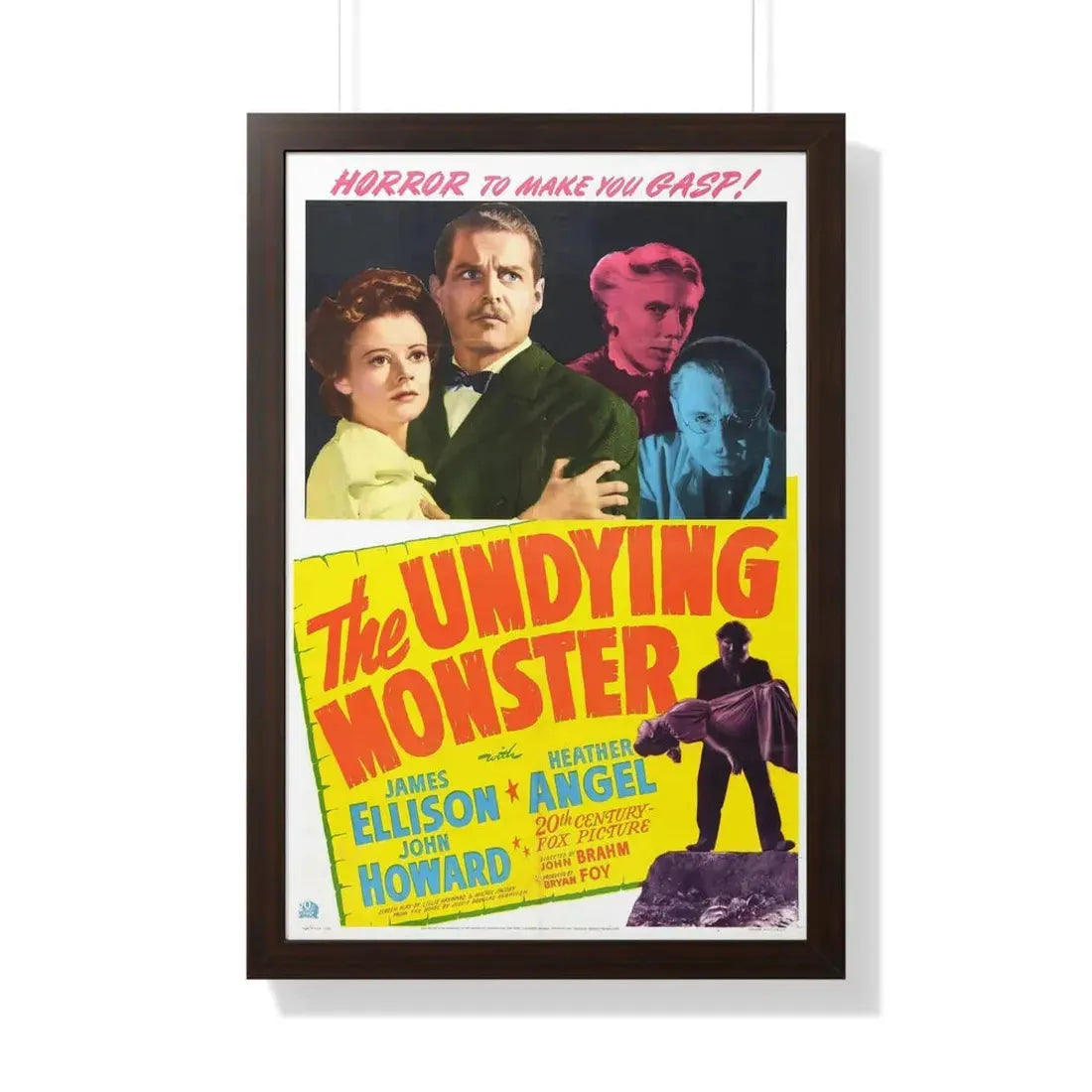 THE UNDYING MONSTER 1942 - Framed Movie Poster 20" x 30" Walnut - The Sticker Space
