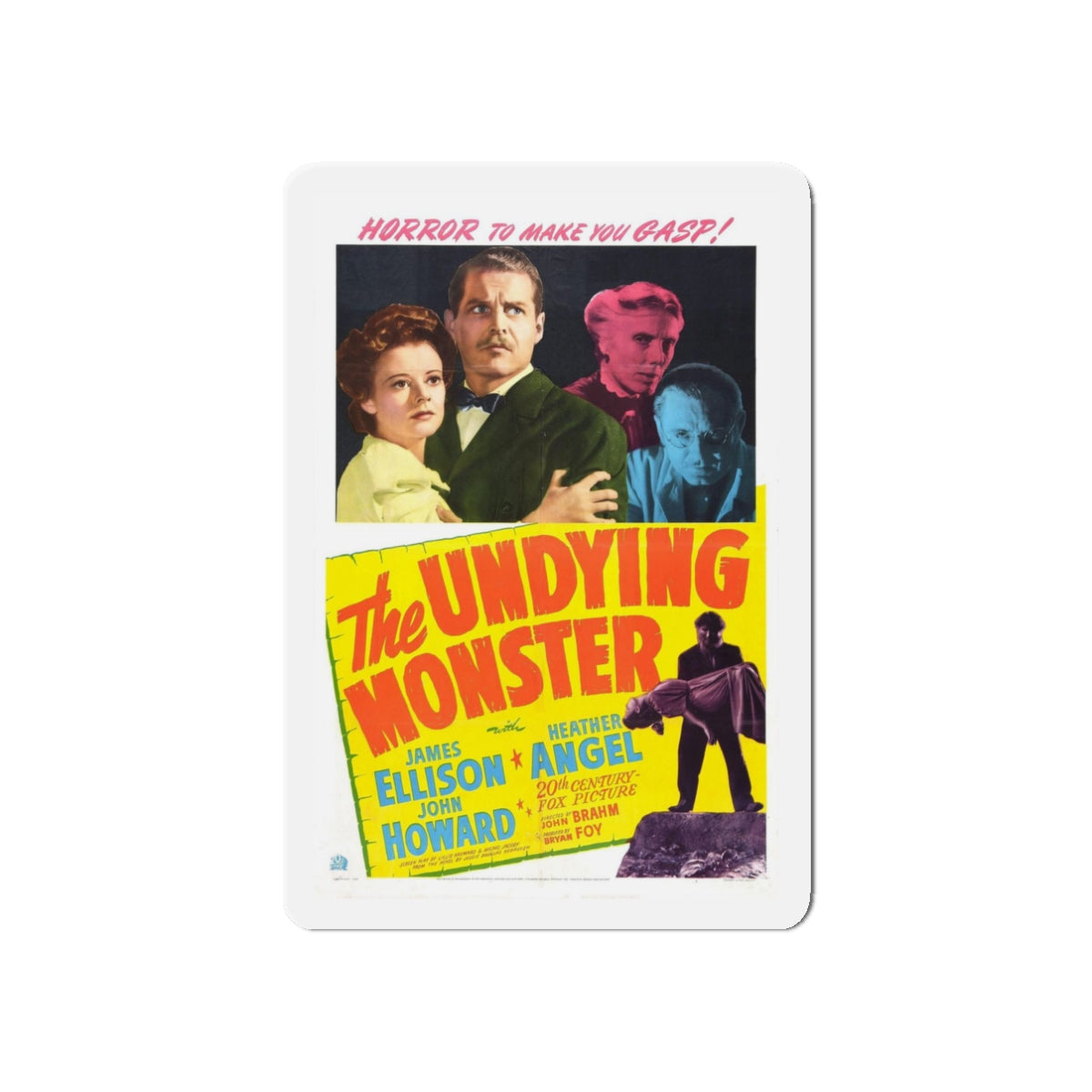 THE UNDYING MONSTER 1942 Movie Poster - Refrigerator Magnet-3" x 3"-The Sticker Space