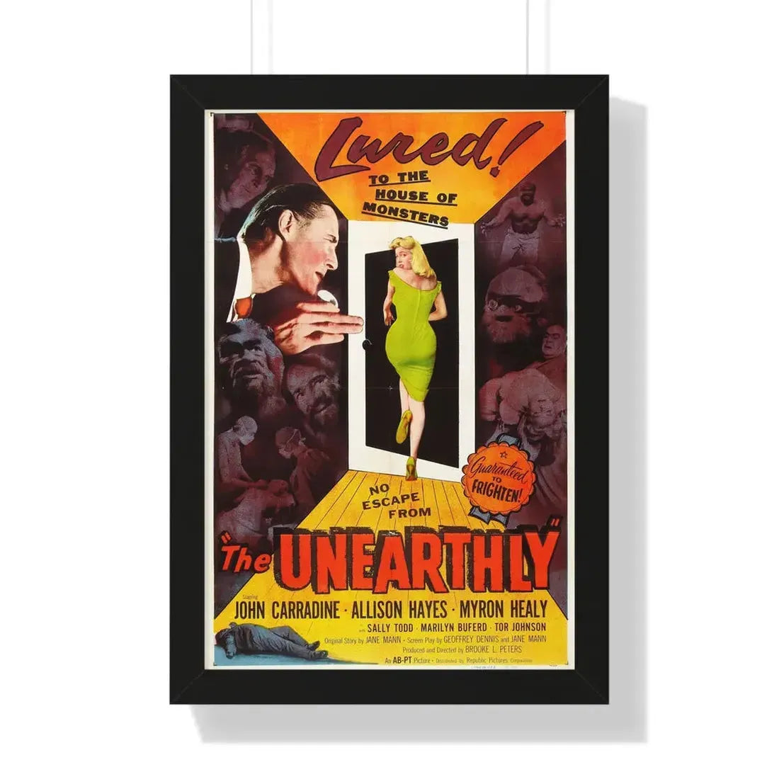 THE UNEARTHLY 1957 - Framed Movie Poster 16″ x 24″ Black - The Sticker Space