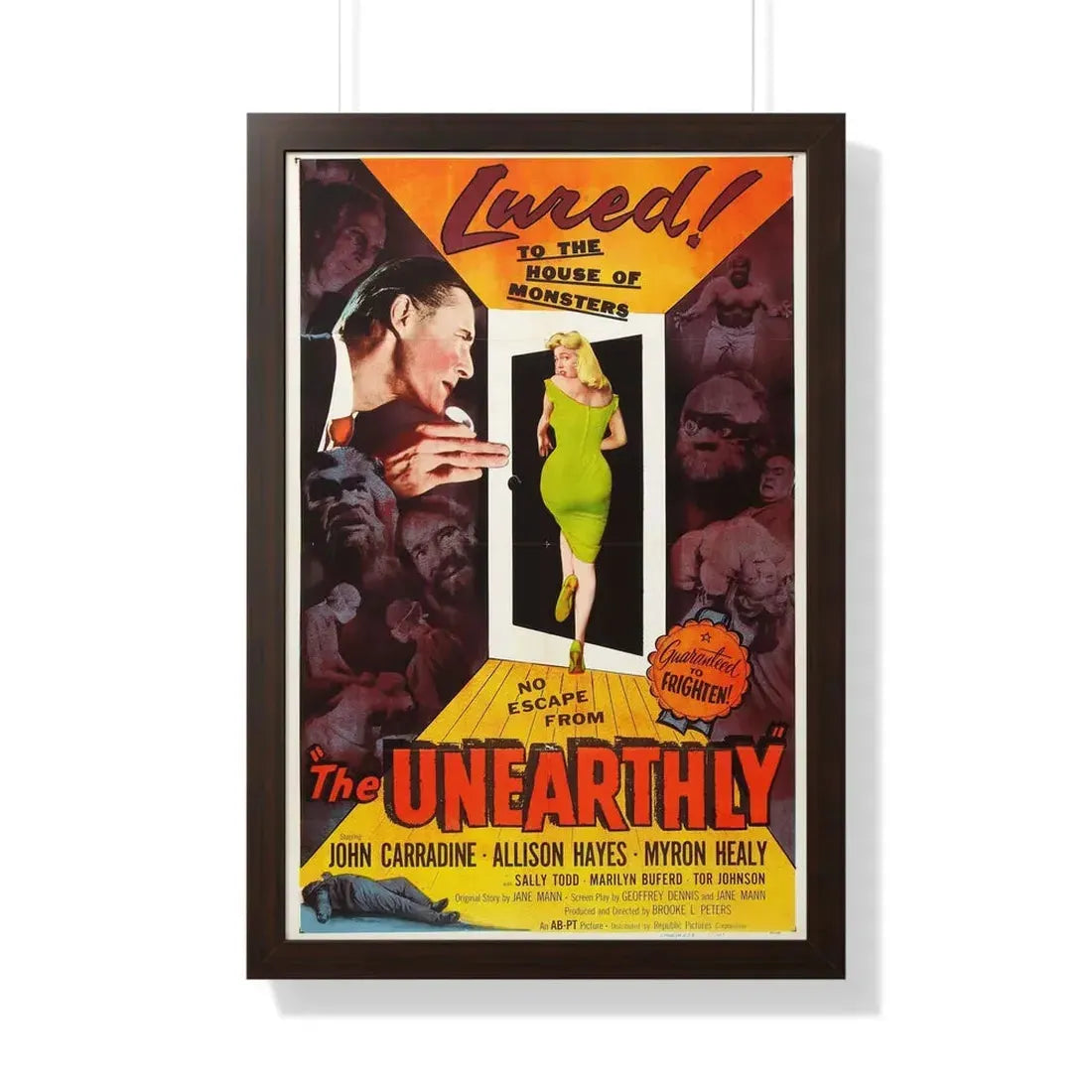 THE UNEARTHLY 1957 - Framed Movie Poster 20" x 30" Walnut - The Sticker Space