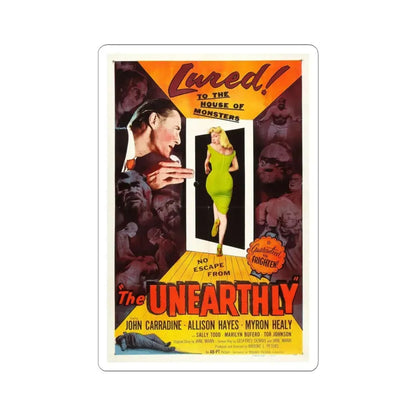 THE UNEARTHLY 1957 Movie Poster - STICKER Vinyl Kiss-Cut Decal 4 Inch White - The Sticker Space