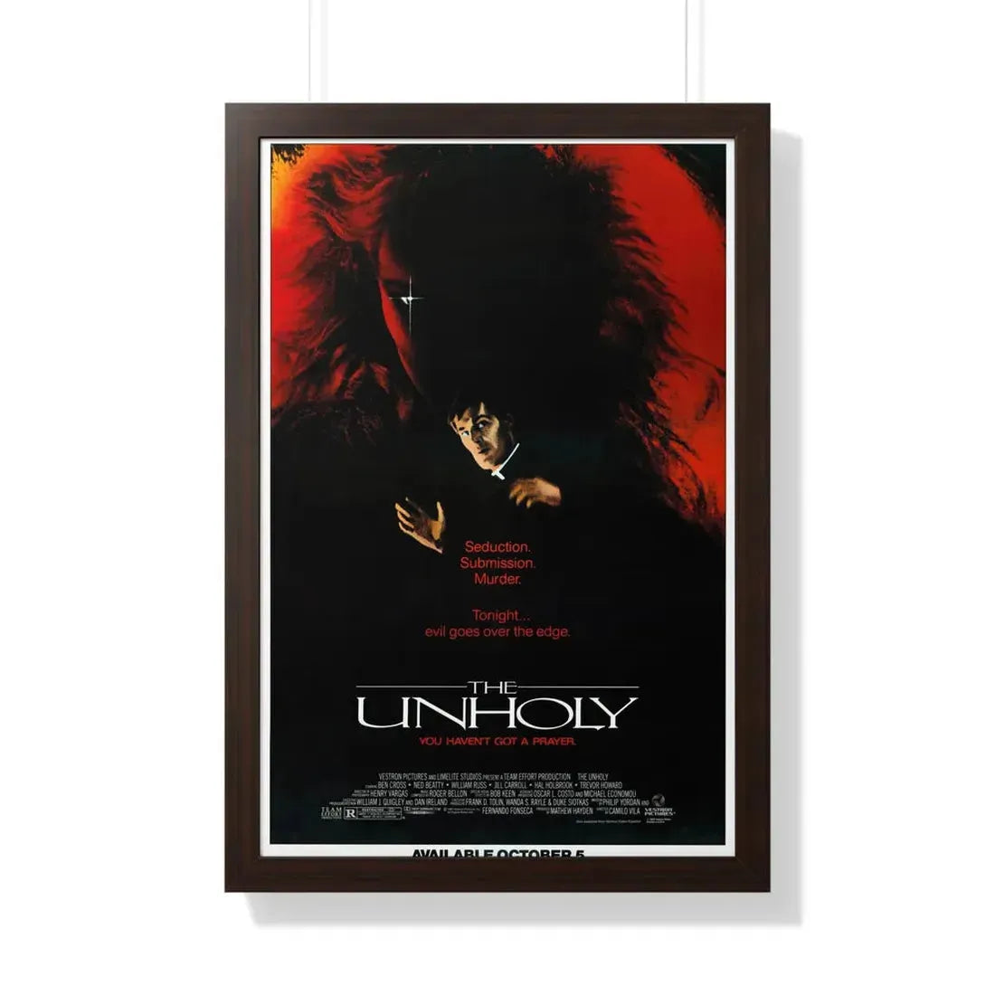 THE UNHOLY 1988 - Framed Movie Poster 20" x 30" Walnut - The Sticker Space