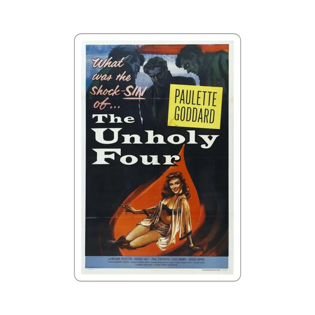 The Unholy Four 1954 Movie Poster STICKER Vinyl Die-Cut Decal 4 Inch - The Sticker Space