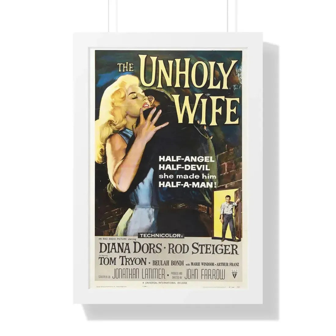 THE UNHOLY WIFE 1957 - Framed Movie Poster 16″ x 24″ White - The Sticker Space
